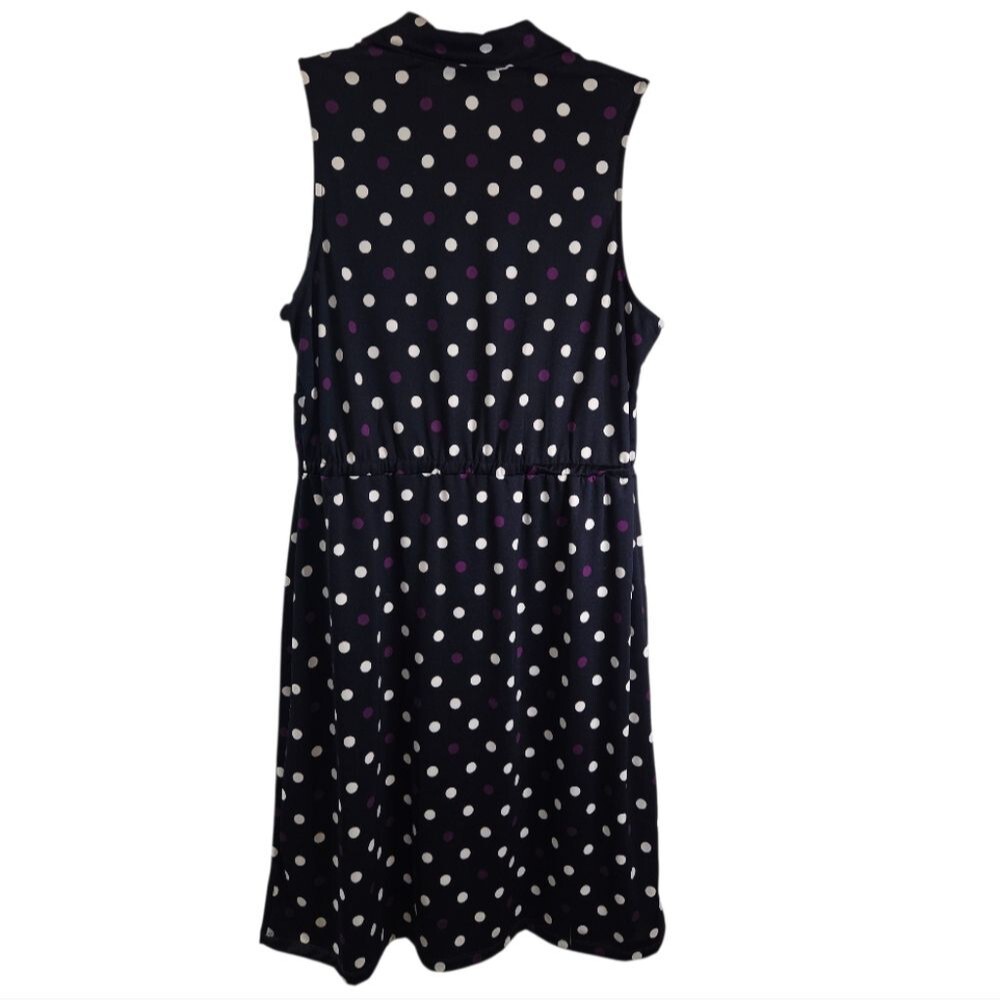Shelby & Palmer Navy Polkadot Midi Dress - Picture 3 of 9